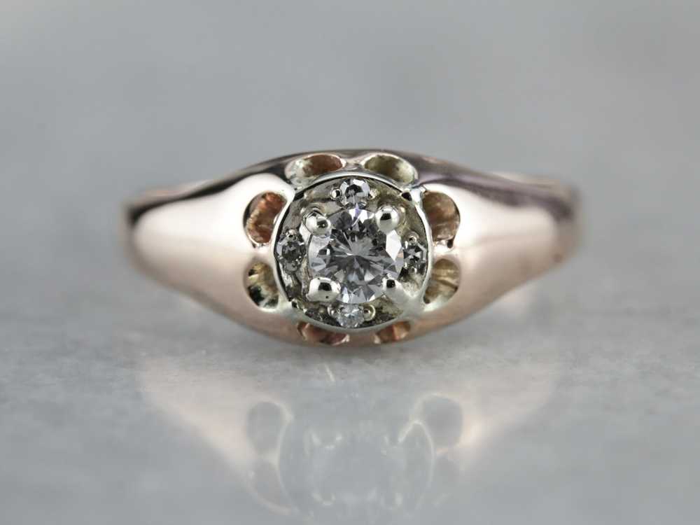 Unisex Upcycled Diamond Engagement Ring - image 1