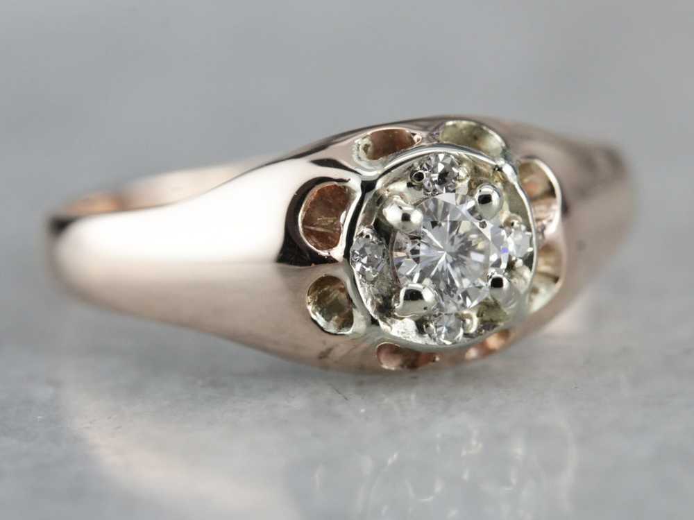 Unisex Upcycled Diamond Engagement Ring - image 2