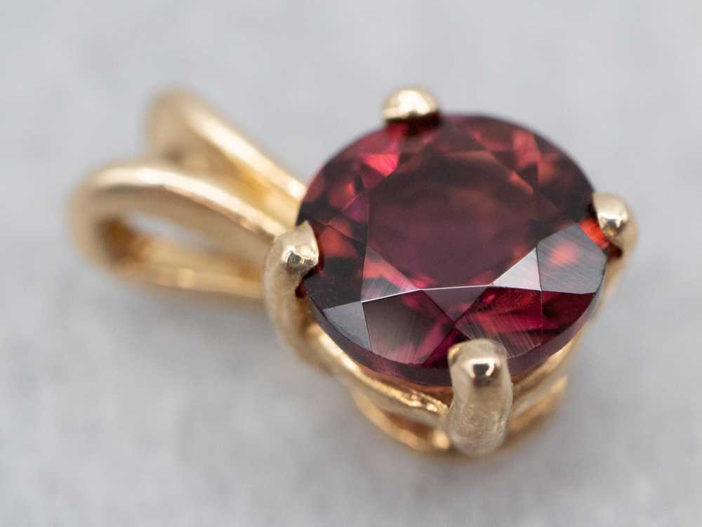 Exquisite Yellow Gold Pink Tourmaline Solitaire P… - image 1