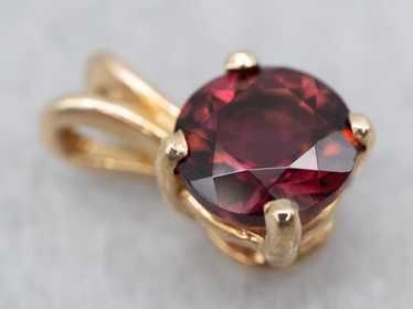 Exquisite Yellow Gold Pink Tourmaline Solitaire P… - image 1