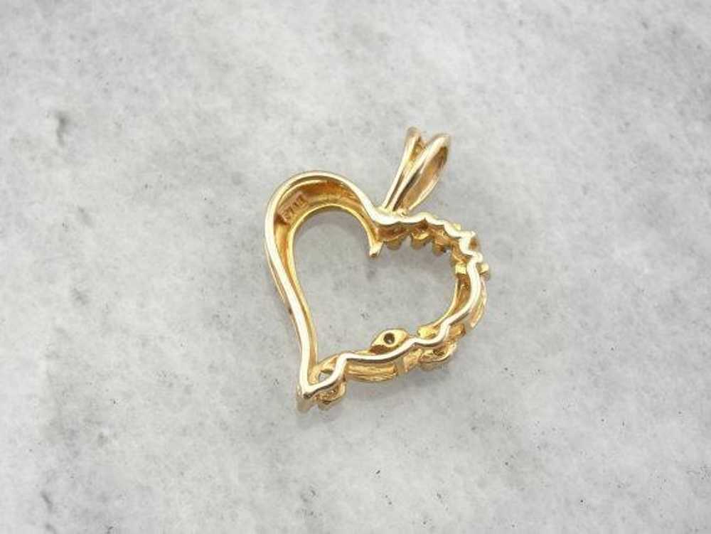 Diamond Heart Pendant in Yellow Gold - image 3