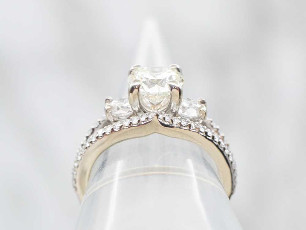 Modern Large Round Brilliant Diamond Engagement R… - image 3