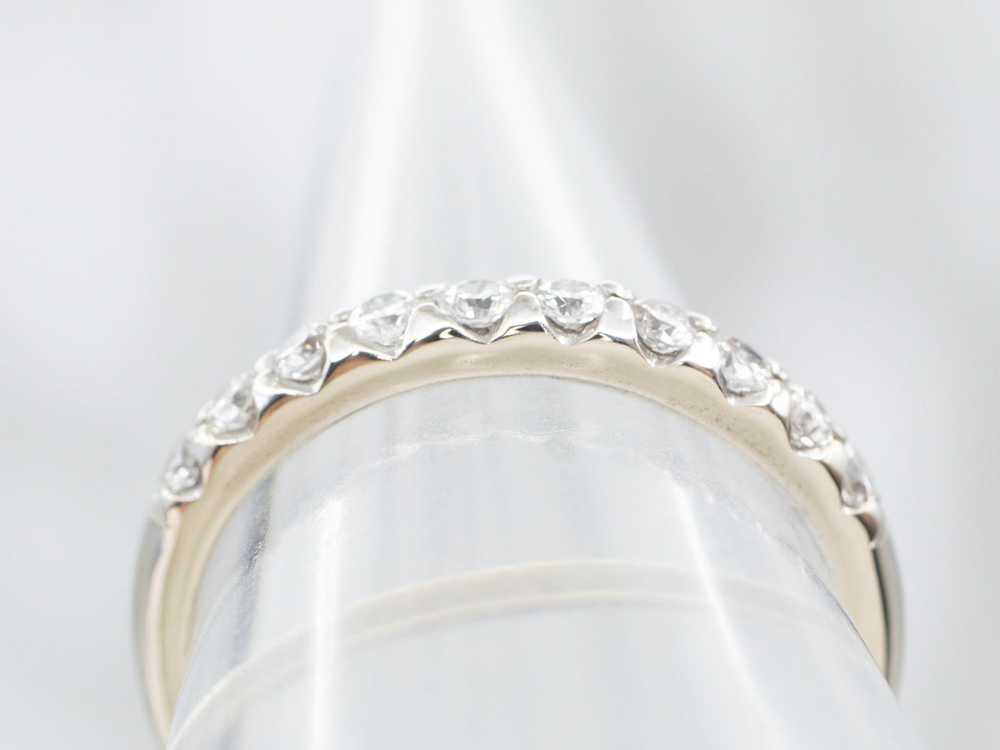 White Gold Pave Set Diamond Wedding Band - image 4