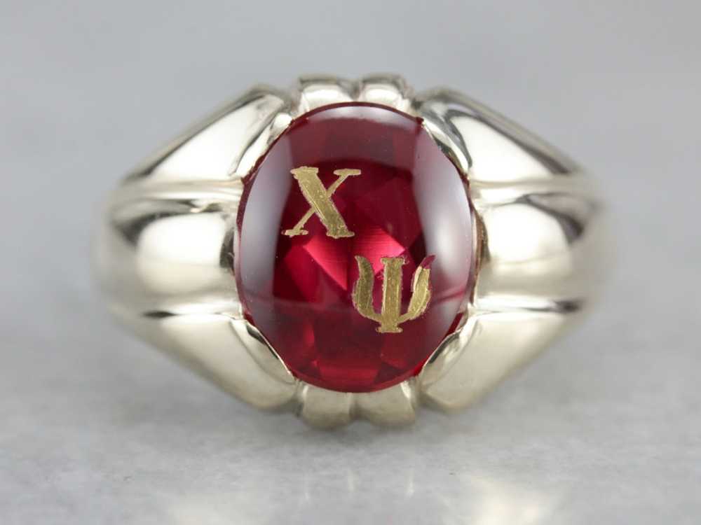 Retro Chi Psi Fraternity Ring - image 1