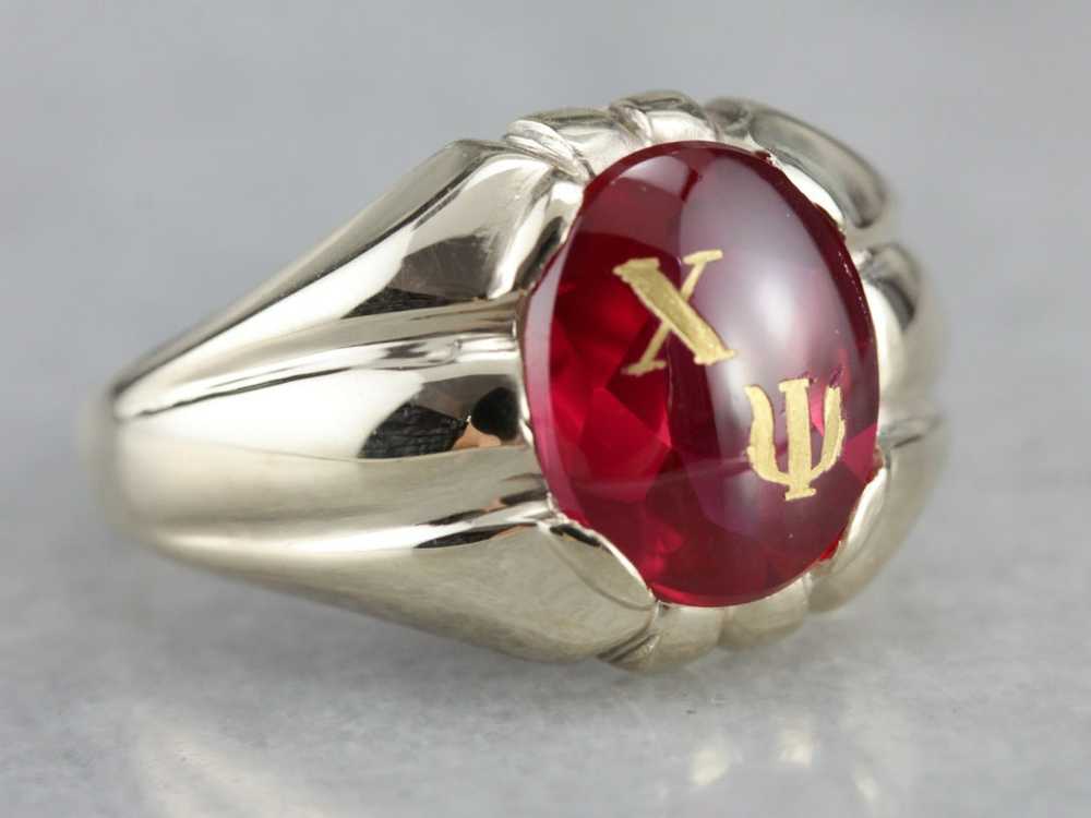 Retro Chi Psi Fraternity Ring - image 2