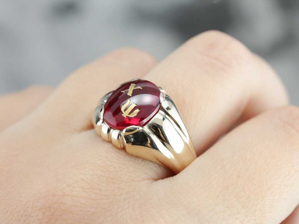 Retro Chi Psi Fraternity Ring - image 5