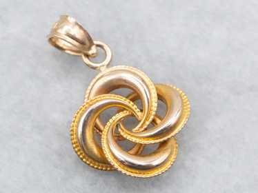 Antique Gold Lover's Knot Pendant - image 1