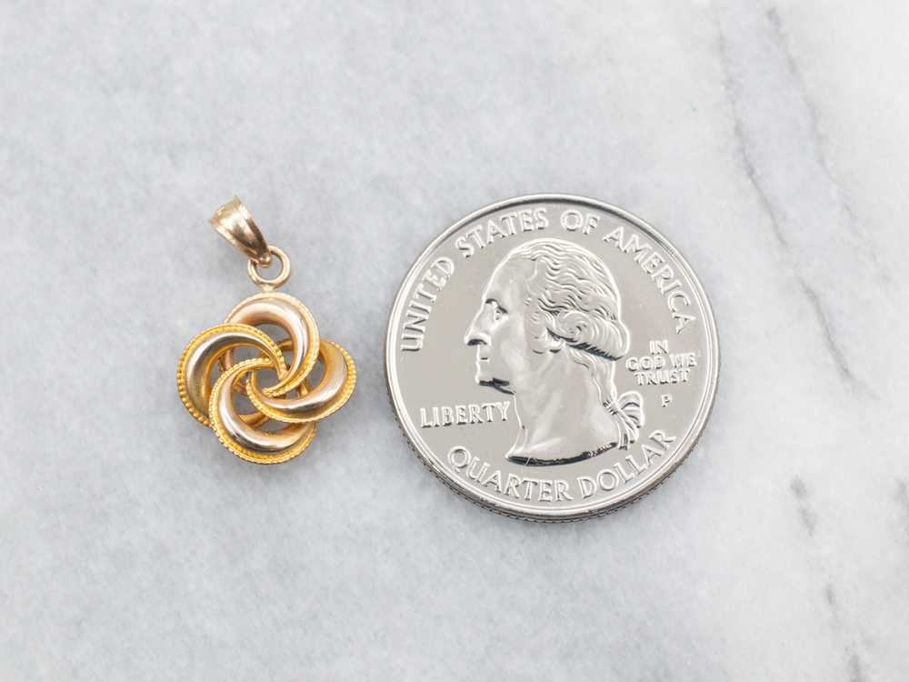 Antique Gold Lover's Knot Pendant - image 3