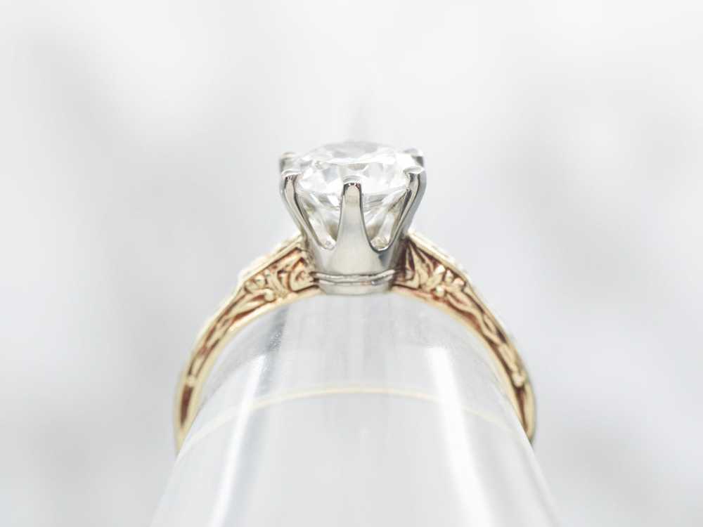 Antique European Cut Diamond Solitaire Engagement… - image 3