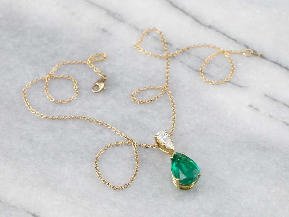 Gorgeous Emerald and Diamond Necklace - image 1