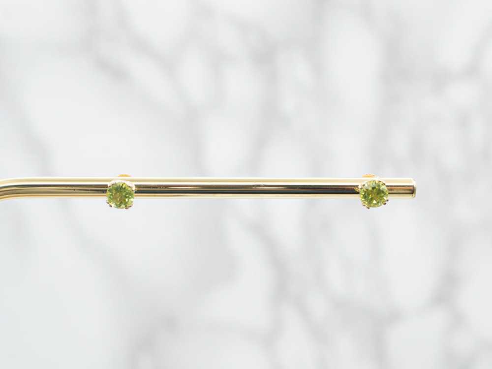 Yellow Gold Peridot Stud Earrings - image 4