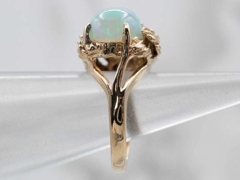 Vintage Botanical Opal Solitaire Ring - image 9