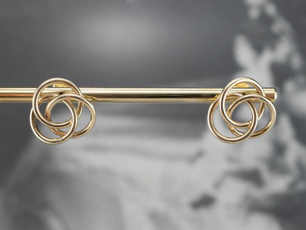 Yellow Gold Knot Stud Earrings - image 8