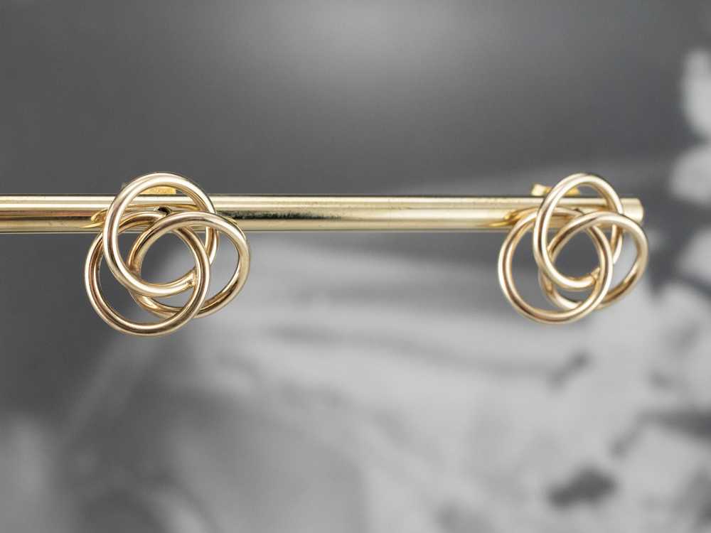 Yellow Gold Knot Stud Earrings - image 9