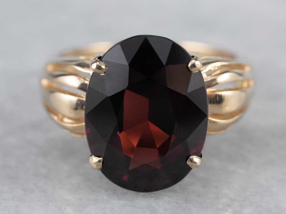 Pyrope Garnet Gold Statement Ring - image 1