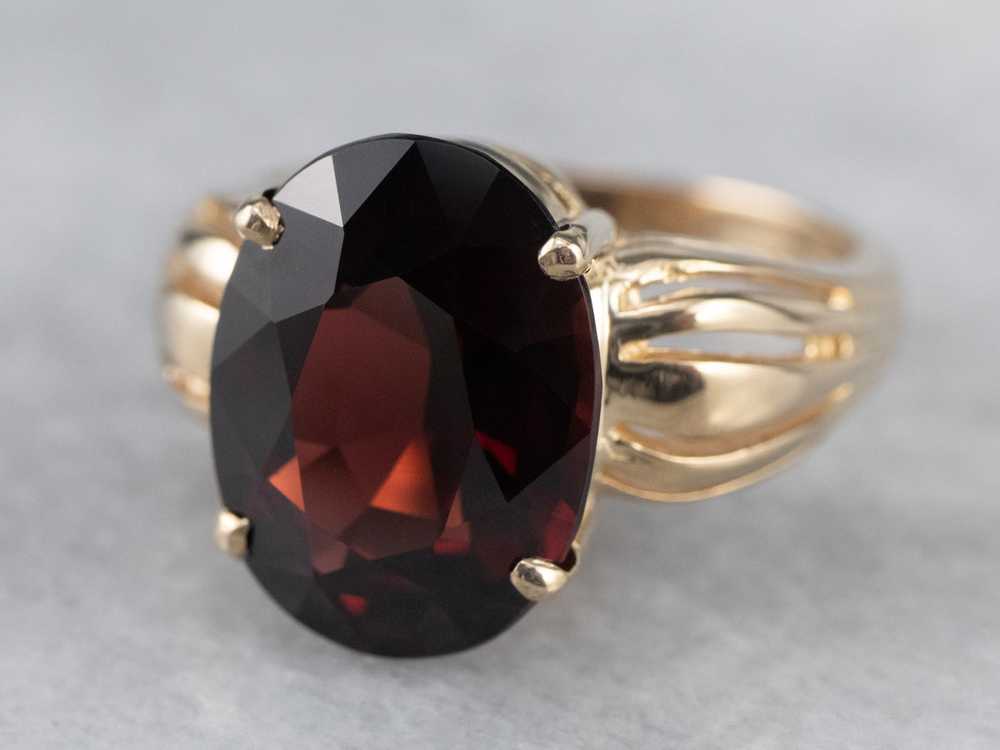 Pyrope Garnet Gold Statement Ring - image 3