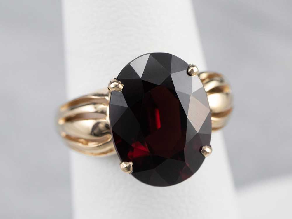 Pyrope Garnet Gold Statement Ring - image 7