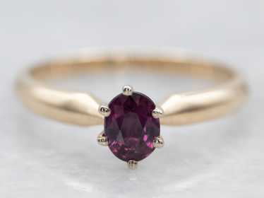 Vintage Ruby Solitaire Engagement Ring - image 1