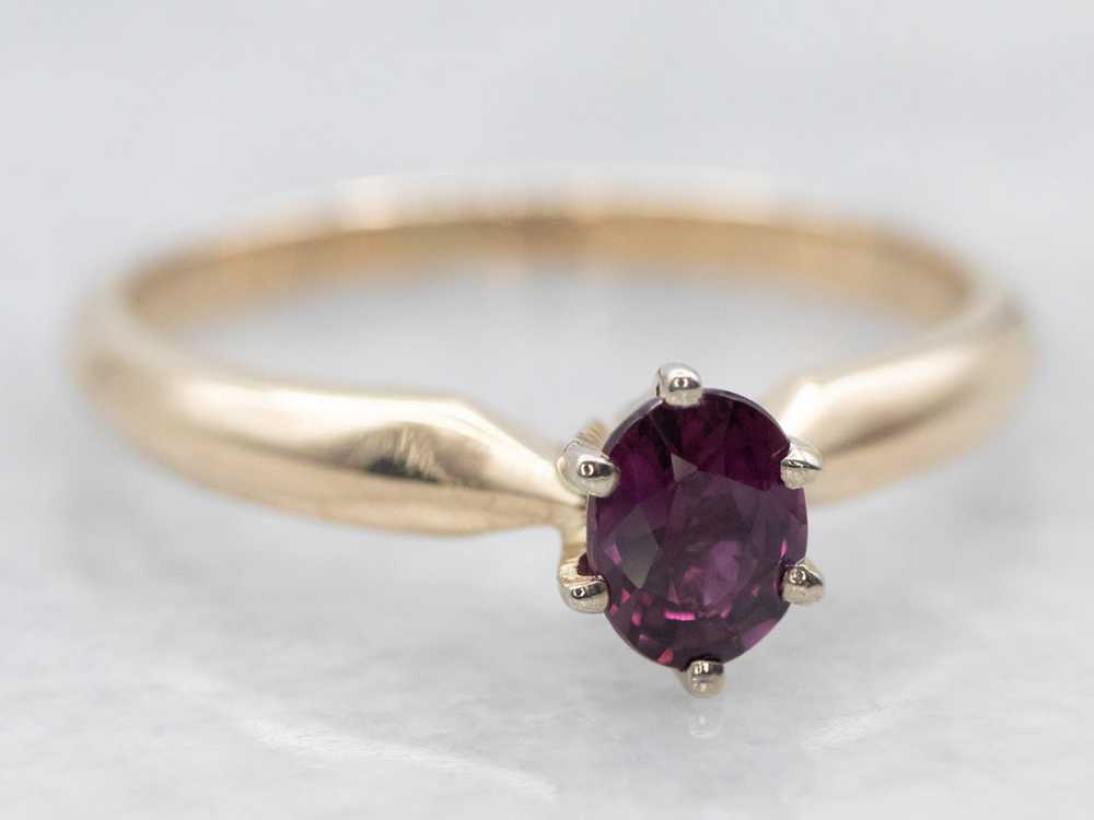 Vintage Ruby Solitaire Engagement Ring - image 2