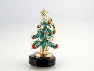 Three Dimensional Christmas Tree Charm with Fine … - image 1