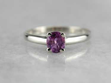 Pink Sapphire Solitaire Ring - image 1