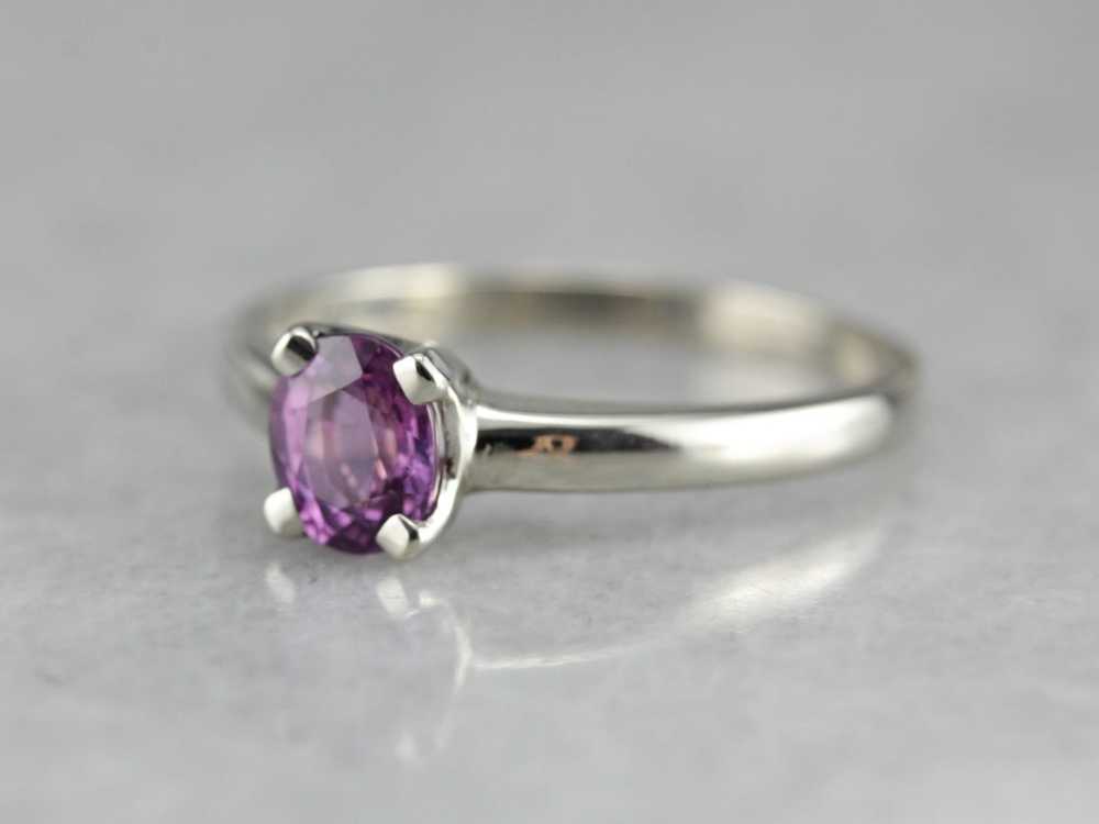 Pink Sapphire Solitaire Ring - image 2