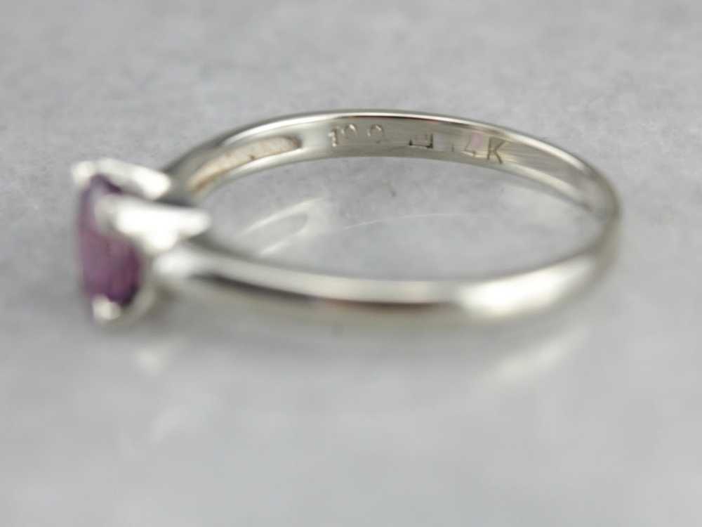 Pink Sapphire Solitaire Ring - image 3