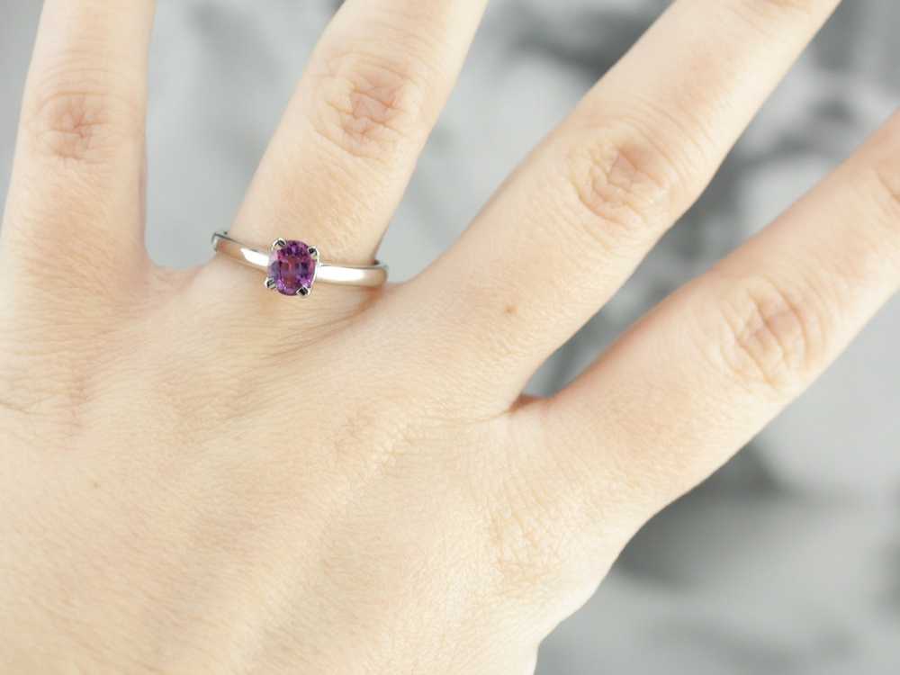 Pink Sapphire Solitaire Ring - image 4