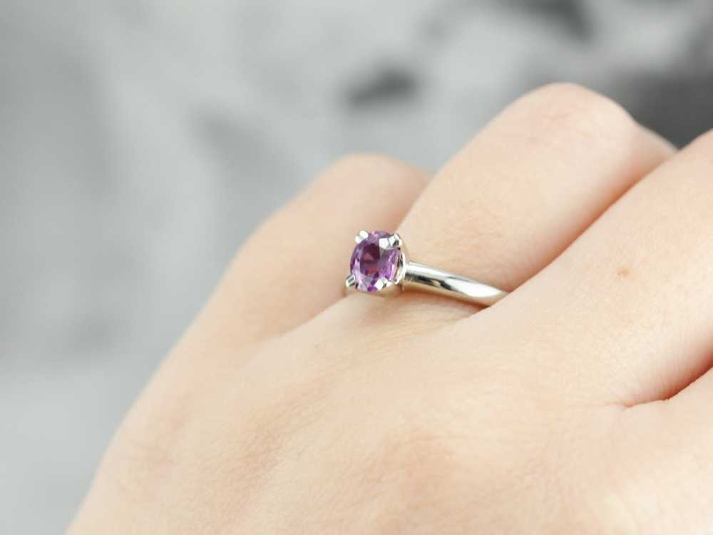 Pink Sapphire Solitaire Ring - image 5