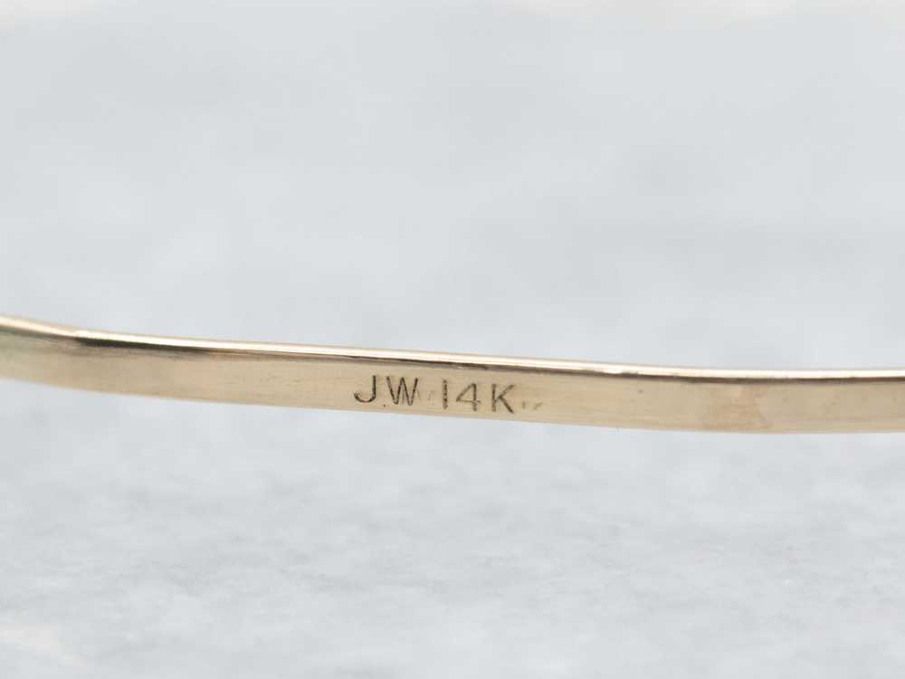 Engraved Gold Hinged Bangle Bracelet - image 4