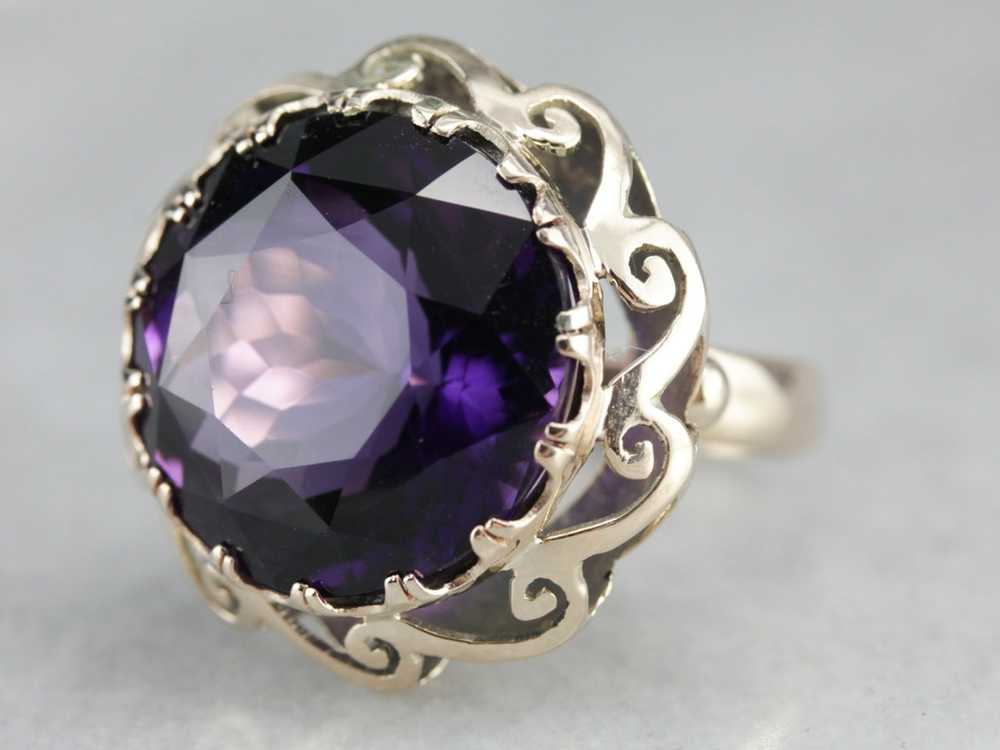 Vintage Amethyst Cocktail Ring - image 2