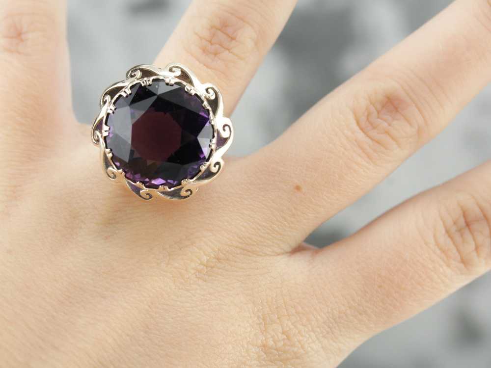 Vintage Amethyst Cocktail Ring - image 4