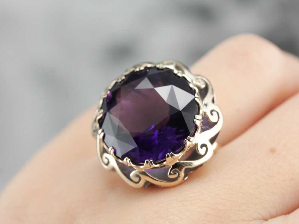 Vintage Amethyst Cocktail Ring - image 5