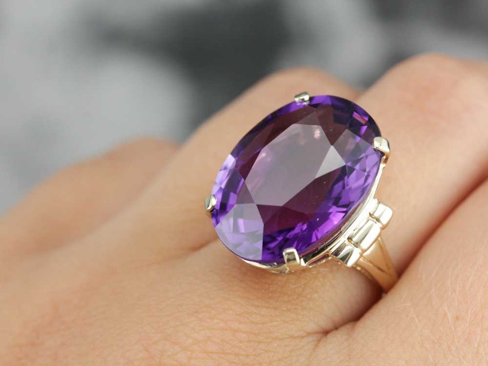 Vintage Amethyst Cocktail Ring - image 5