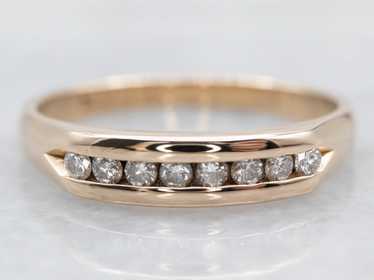 Yellow Gold Channel Set Diamond Wedding Band - image 1