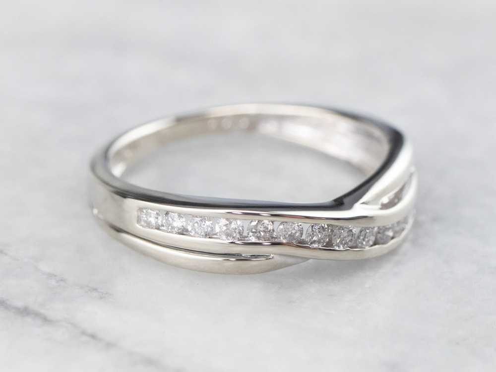 Twisting Diamond White Gold Band - image 2