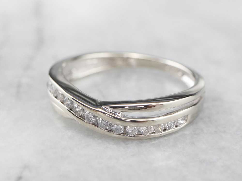 Twisting Diamond White Gold Band - image 3