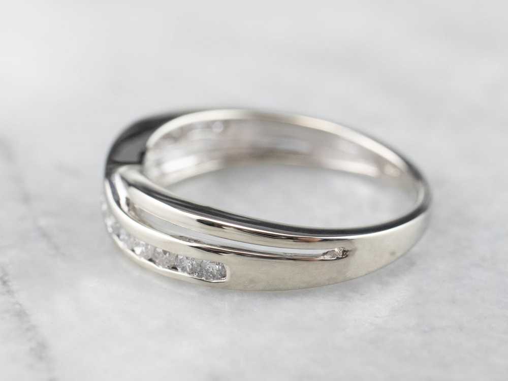 Twisting Diamond White Gold Band - image 4