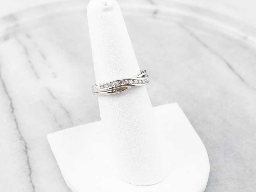 Twisting Diamond White Gold Band - image 7