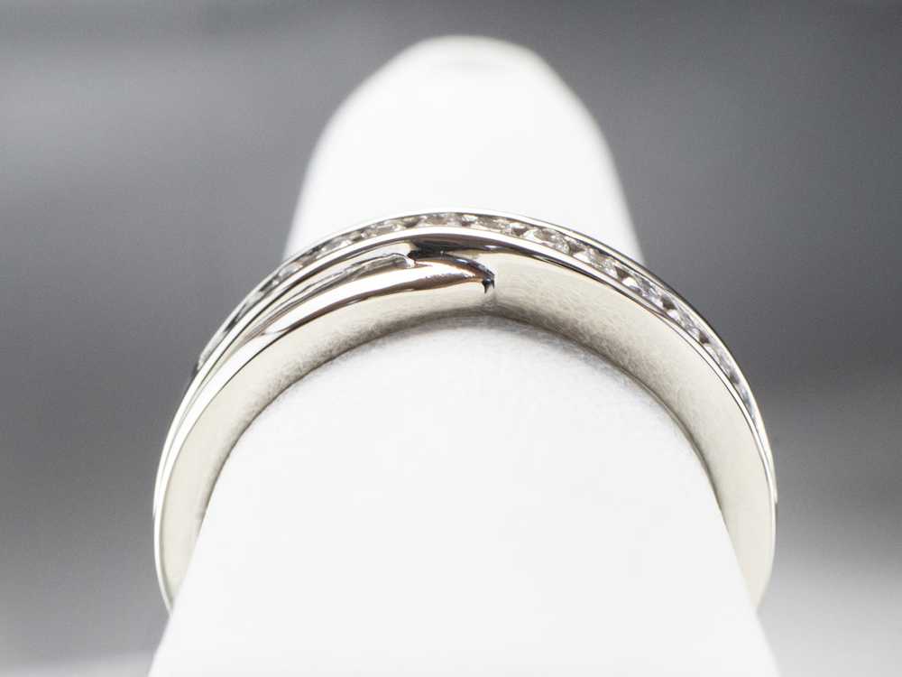 Twisting Diamond White Gold Band - image 8