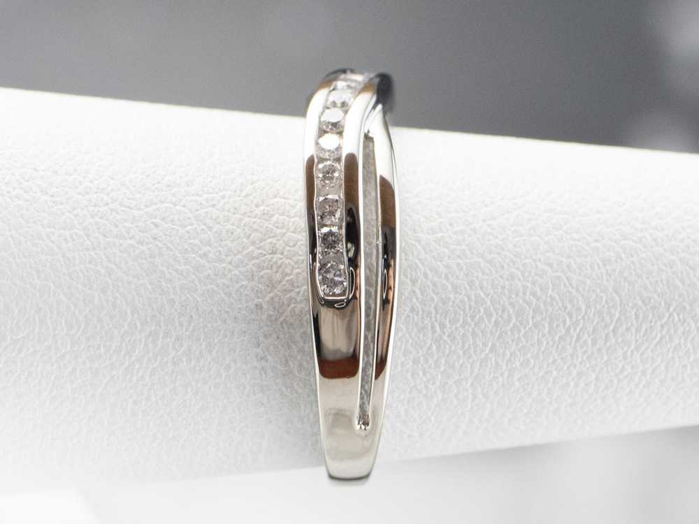 Twisting Diamond White Gold Band - image 9