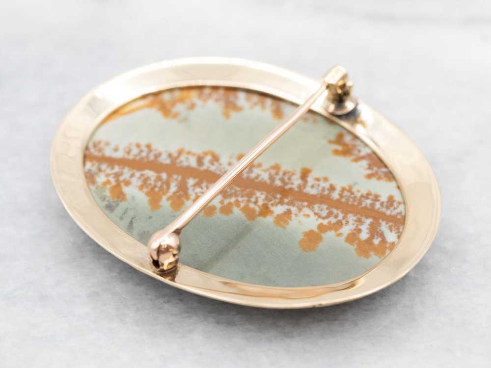 Vintage Gold Jasper Brooch - image 4