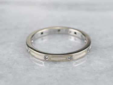 18K Gold Enamel and Diamond Band - image 1