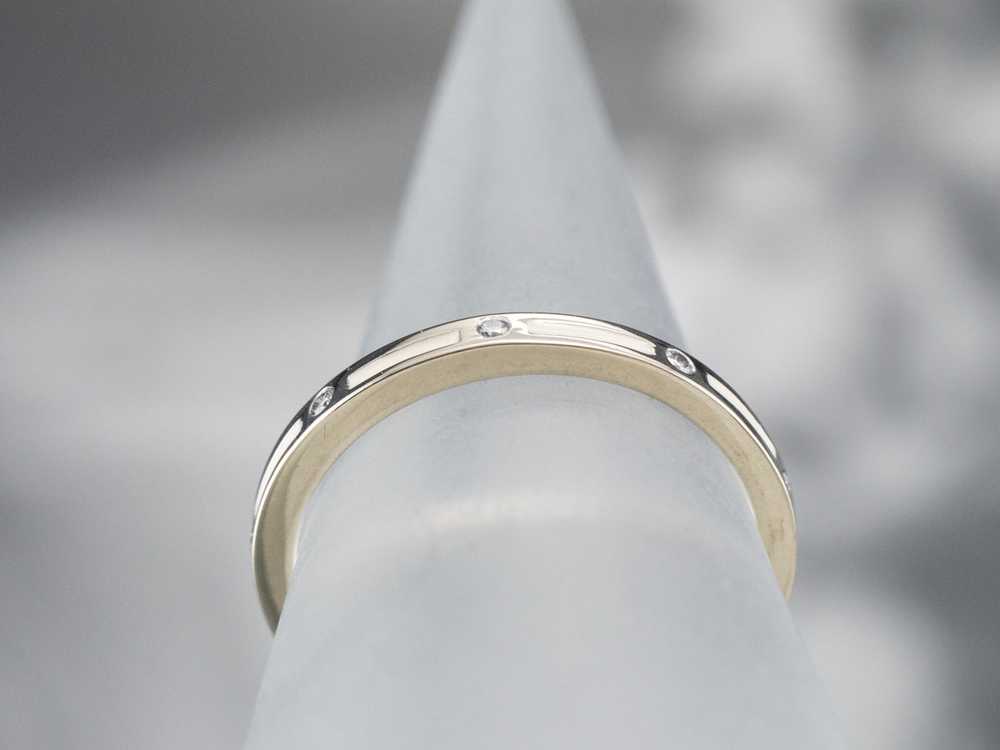 18K Gold Enamel and Diamond Band - image 8