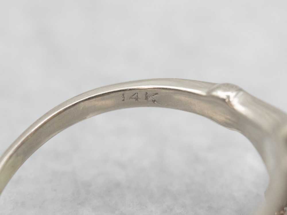 White Gold Old Mine Cut Diamond Ring - image 3