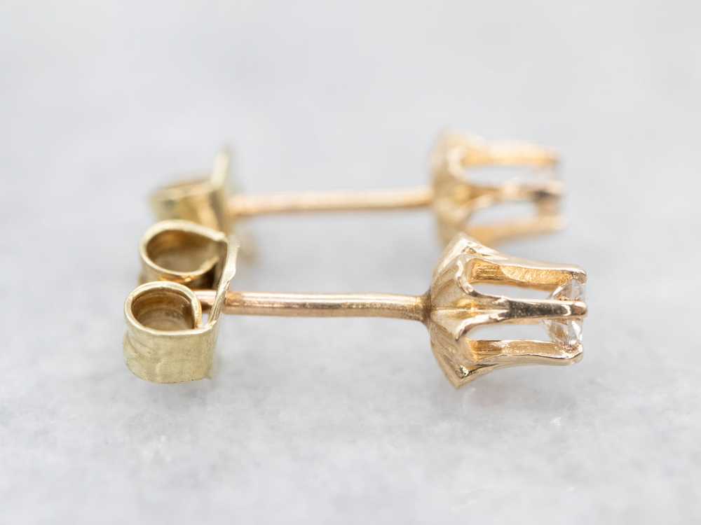 Diamond Buttercup Gold Stud Earrings - image 3