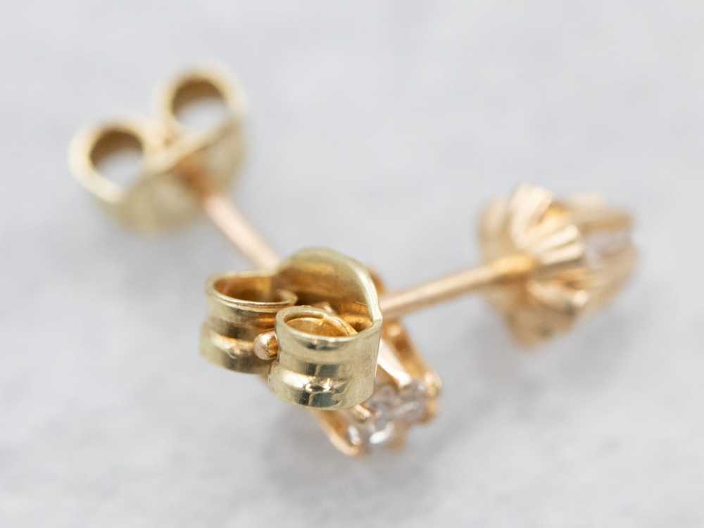 Diamond Buttercup Gold Stud Earrings - image 4