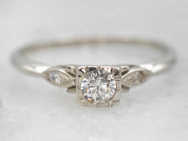 Vintage Diamond Engagement Ring with Diamond Acce… - image 1