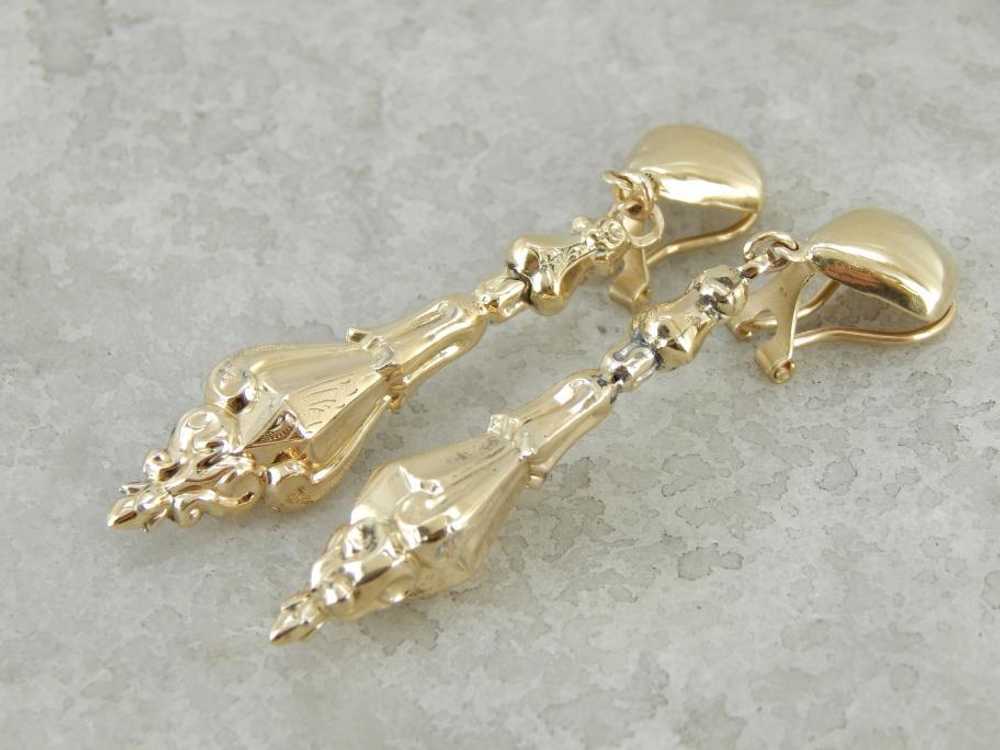 Victorian Reproduction Drop Earrings of Large Size - image 1