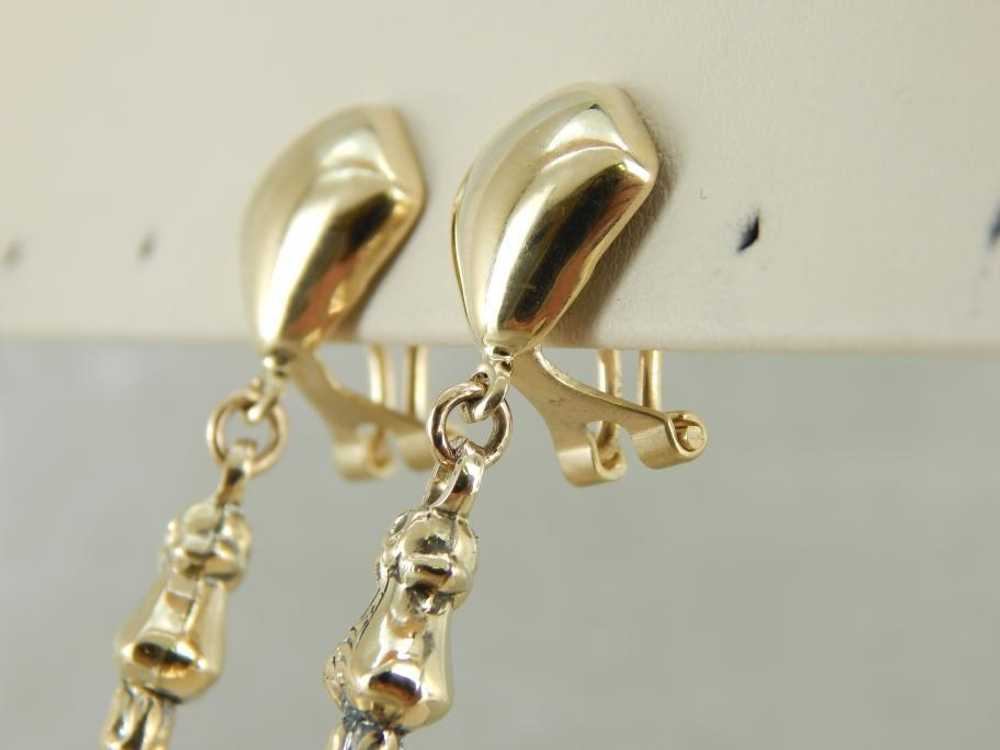 Victorian Reproduction Drop Earrings of Large Size - image 4